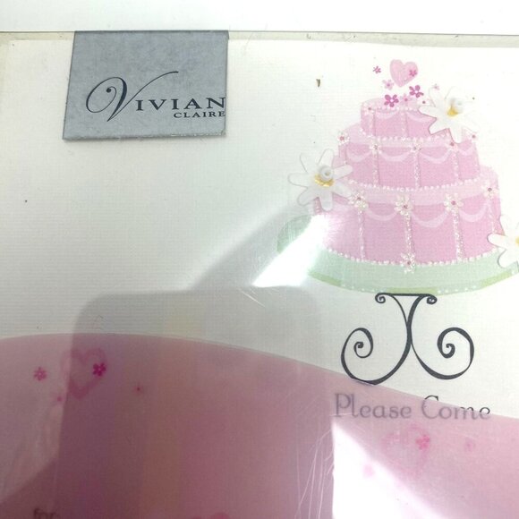 Vivian Claire 2 Pack Pink Birthday Cake Party Invitations Envelopes Vellum Inser - Picture 7 of 10